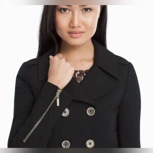 WHITE HOUSE BLACK MARKET Crop Jacket with Gold Zip Cuffs XS